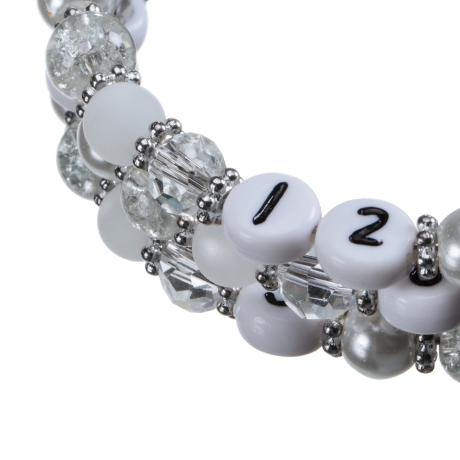 Stillarmband White Four Beads II