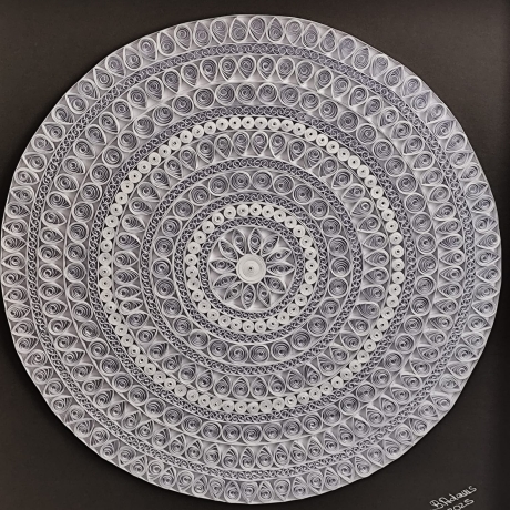 Ruhevolles Mandala - Quilling Technik - Unikat