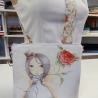 Umhängetasche Marie Mädchen mit Rose natur