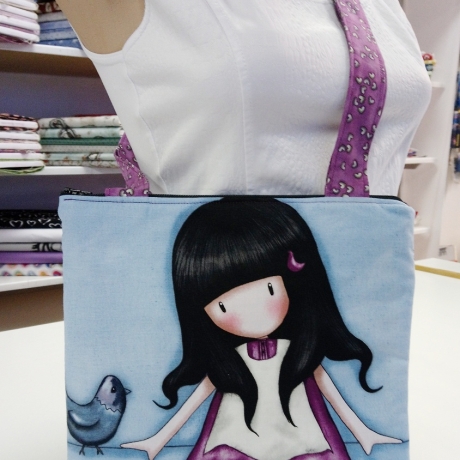 Umhängetasche Marie Mädchen/Herzen violett