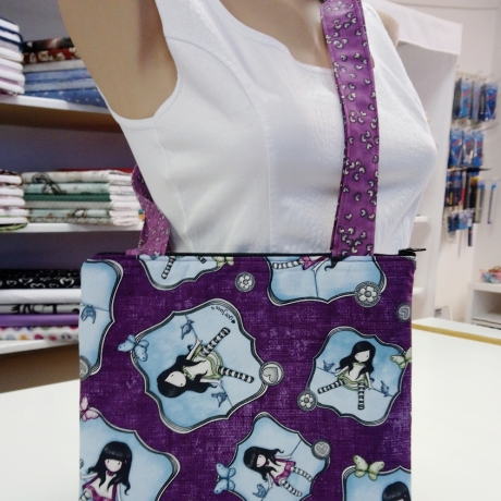Umhängetasche Marie Mädchen/Herzen violett