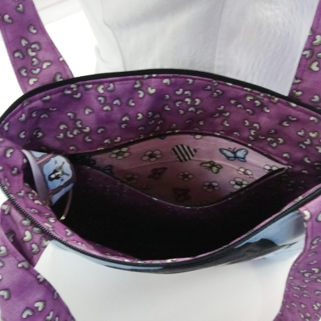 Umhängetasche Marie Mädchen/Herzen violett