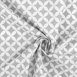 Baumwollstoff Marokko Grau Weiß geometrisch 120 x 160 cm