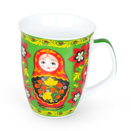 3 Keramik-Becher Matroschka 330 ml mit je 125 gr. ROSHEN-