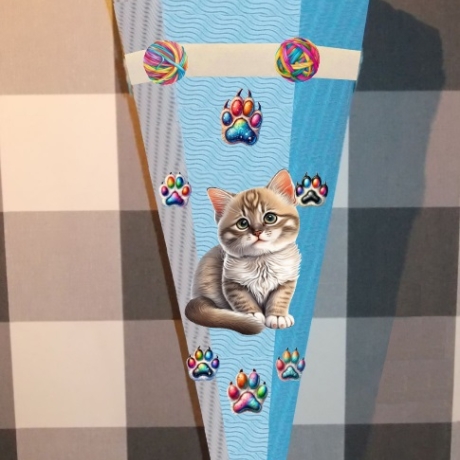 Dekoelemente für Schultüte Katze Maxie verschiedene Farben