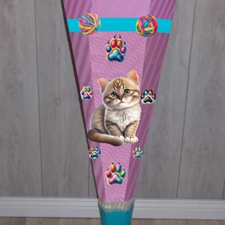 Dekoelemente für Schultüte Katze Maxie verschiedene Farben