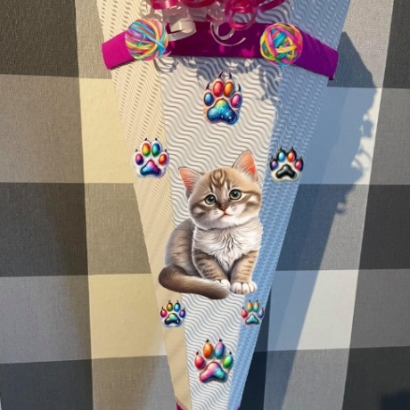 Dekoelemente für Schultüte Katze Maxie verschiedene Farben