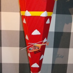 Dekoelemente für Schultüte Hubschrauber, Helikopter Rot