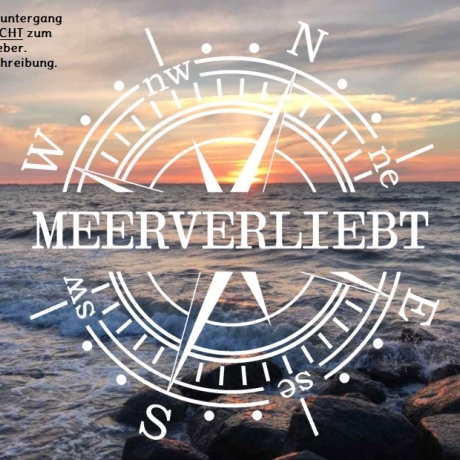 Aufkleber Kompass Meerverliebt 15cm - 60cm
