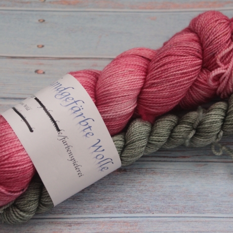 Handgefärbte 2-fädige Sockenwolle HighTwist 23/15 - 100+20 g -