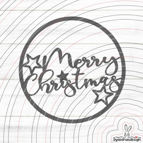 Merry Christmas Kreis Plotterdatei SVG DXF 