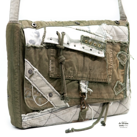 UPCYCLING Messenger, Laptop-Tasche, Crossbody im Military-Stil