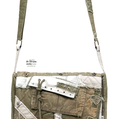 UPCYCLING Messenger, Laptop-Tasche, Crossbody im Military-Stil