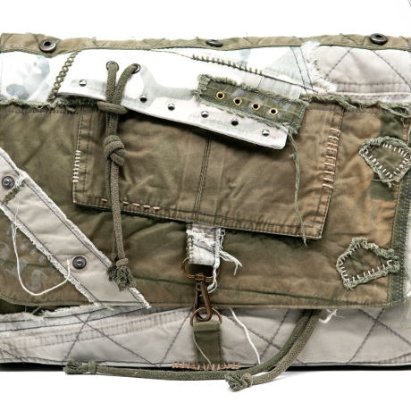 UPCYCLING Messenger, Laptop-Tasche, Crossbody im Military-Stil