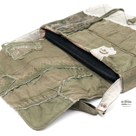 UPCYCLING Messenger, Laptop-Tasche, Crossbody im Military-Stil
