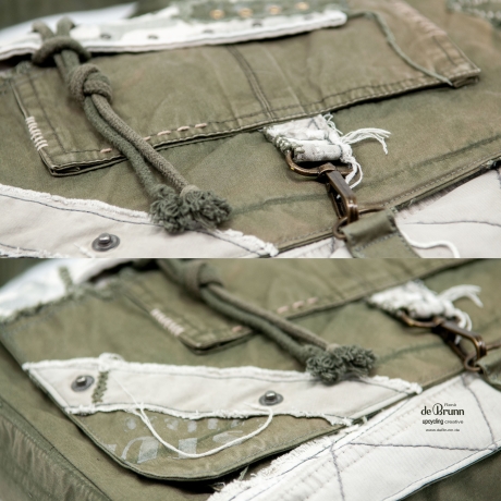 UPCYCLING Messenger, Laptop-Tasche, Crossbody im Military-Stil