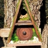 A-Frame Hobbit Nistkasten braune Tür - Mooshaus 32mm Unikat