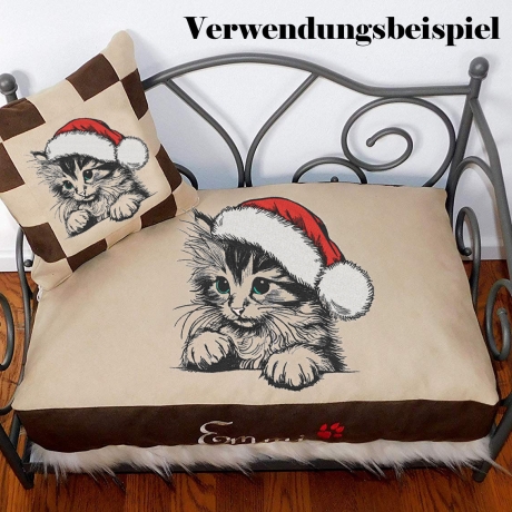 NEU Stickdatei Katze mit Weihnachtsmütze Ria Kitten