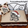 NEU Stickdatei Katze mit Weihnachtsmütze Ria Kitten