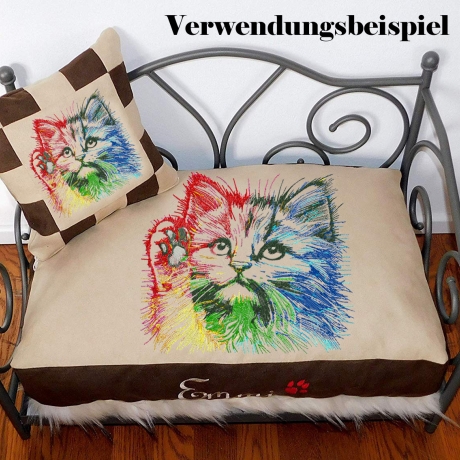 NEU Stickdatei Katze Duke realistisch bunt