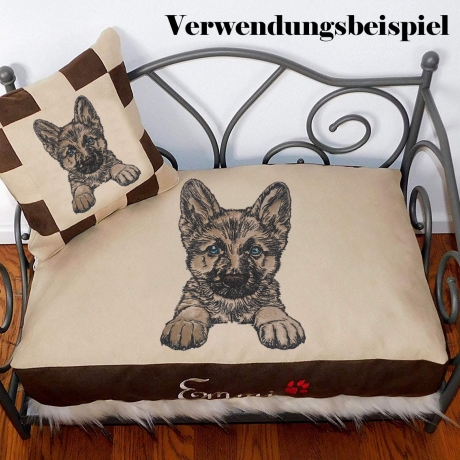 Stickdatei Applikation Schäferhund Welpe Berta