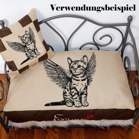 Stickdatei Katze Bengalen Kätzchen mit Flügel Hanny