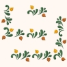 Miniranke Blatt 3x Stickdatei kleine Satin Ranke mit Blättchen