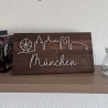 München Skyline Fadenbild, 40 x 20 cm