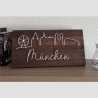 München Skyline Fadenbild, 40 x 20 cm