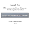 Modell 218 Makramee Armband, silberfarbenes Metall mit Glasperlen