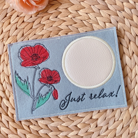 Stickdatei Mohn Untersetzer Mugrug