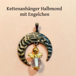 Ketten-Anhänger Glücksengel Halbmond Schmuckanhänger Glücksbringe
