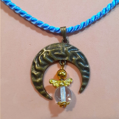 Ketten-Anhänger Glücksengel Halbmond Schmuckanhänger Glücksbringe