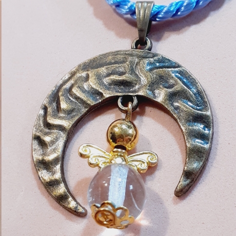 Ketten-Anhänger Glücksengel Halbmond Schmuckanhänger Glücksbringe