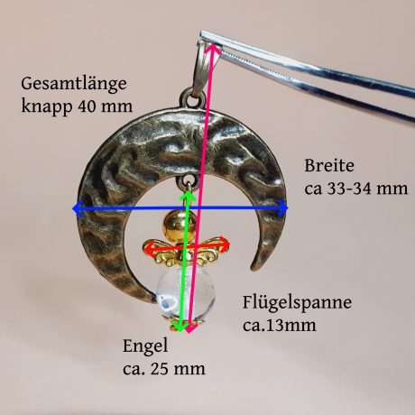 Ketten-Anhänger Glücksengel Halbmond Schmuckanhänger Glücksbringe