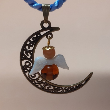 Schutzengel Ketten-Anhänger Halbmond Schmuckanhänger Schmuck Mond