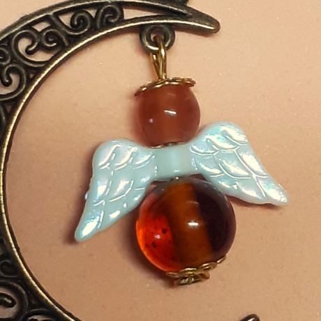 Schutzengel Ketten-Anhänger Halbmond Schmuckanhänger Schmuck Mond