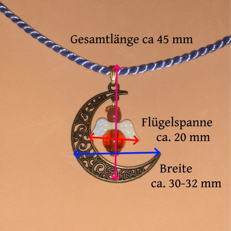 Schutzengel Ketten-Anhänger Halbmond Schmuckanhänger Schmuck Mond