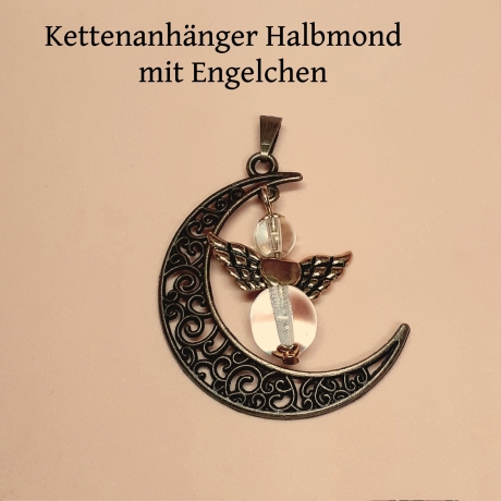 Schutzengel Ketten-Anhänger Halbmond Schmuckanhänger Schmuck Mond
