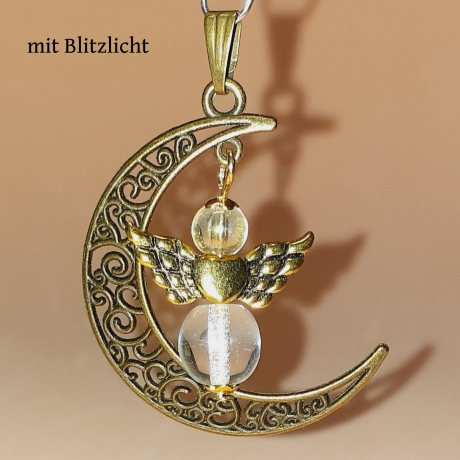 Schutzengel Ketten-Anhänger Halbmond Schmuckanhänger Schmuck Mond