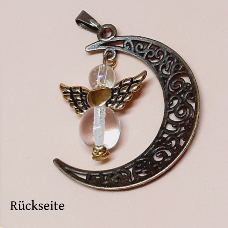 Schutzengel Ketten-Anhänger Halbmond Schmuckanhänger Schmuck Mond