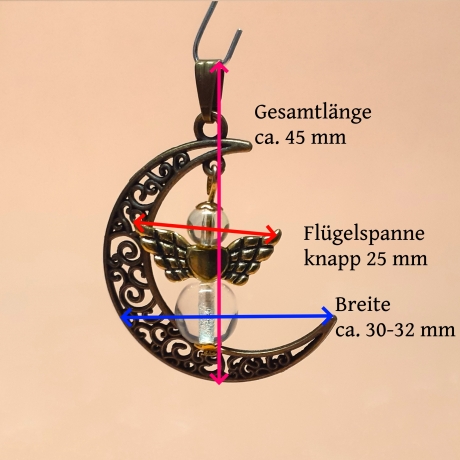 Schutzengel Ketten-Anhänger Halbmond Schmuckanhänger Schmuck Mond