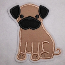 Aufnäher/Applikation - Mops dunkles beige