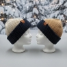 Handgestrickte wendbare Wollmütze aus dem Allgäu doppellagig