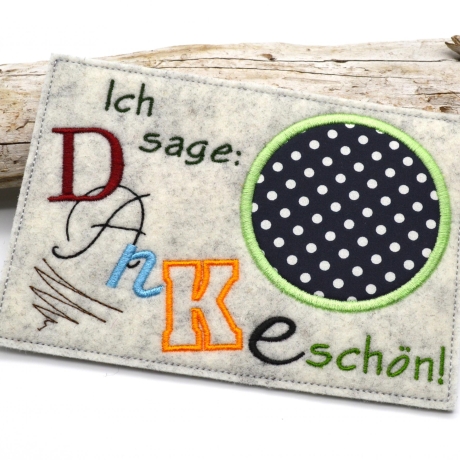 Stickdatei Danke Mug Rug Tassenteppich 13x18cm