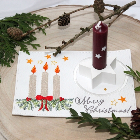 Stickdatei Mugrug Untersetzer Kerzen Weihnachten ab 12x18cm
