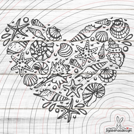 Muschel Herz Plotterdatei SVG DXF