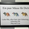 Geldgeschenk Bilderrahmen Mäuse personalisierbar DIN A4