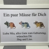 Geldgeschenk Bilderrahmen Mäuse personalisierbar DIN A4