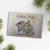 Weihnachtskarte Klappkarte Mäuse Handarbeit